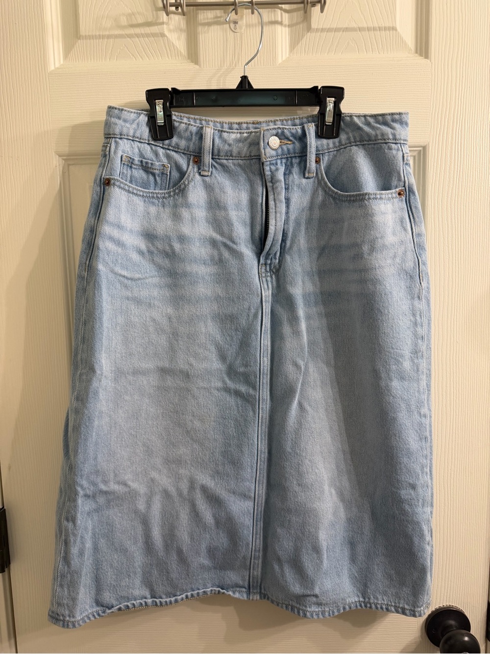 Old Navy Light Blue Denim Midi Skirt